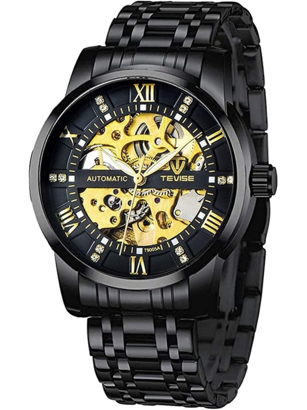 Stylish Men's Mechanical Skeleton Watch - Waterproof Stainless Steel Business